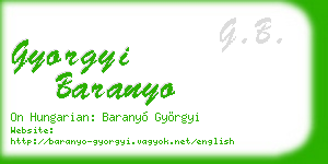 gyorgyi baranyo business card