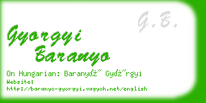 gyorgyi baranyo business card